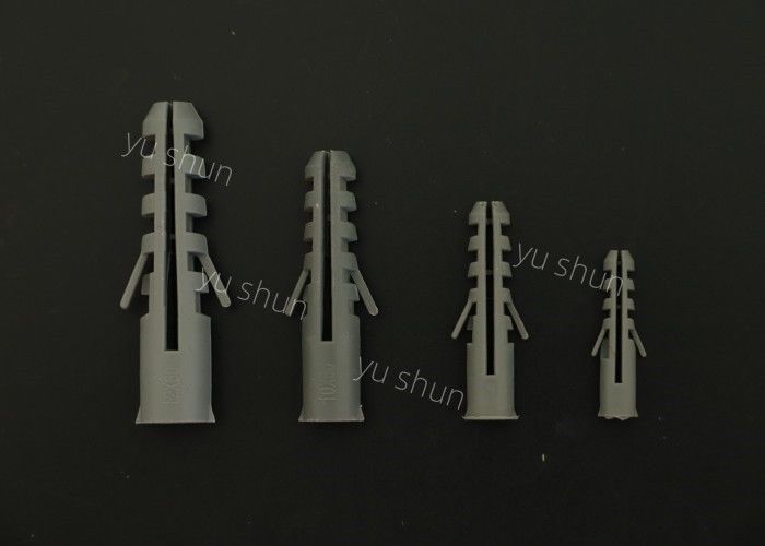 벽을 위한 나일론 8*40mm 짙은 회색 색 플라스틱 벽 플러그 나사 / 플라스틱 벽 앵커 사용